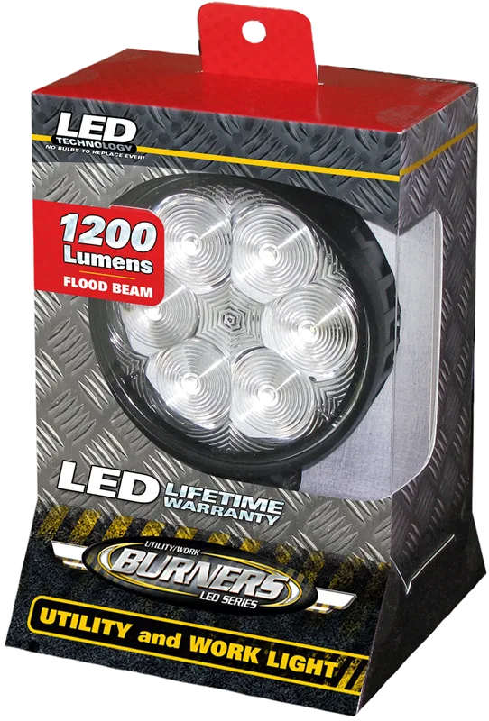 TLL144FSL – OPTRONICS Work Light, Flood Beam Round Pedestal Mount 720 Lumen 1.1 Amp At 12.8 Volt DC LED Clear Polycar...
